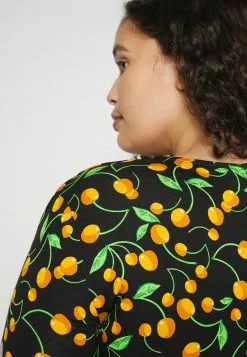 Even&Odd Damen Jerseykleid - Black/orange -Even&Odd Verkäufe 2023 007077b113bc45fb838393ada42cc380