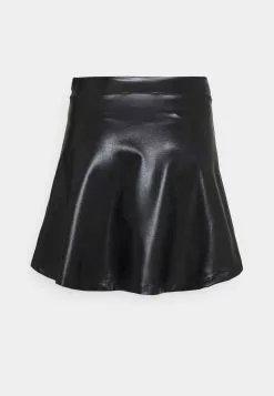 Even&Odd Damen Mini PU Leather A-line Skirt - A-Linien-Rock - Black -Even&Odd Verkäufe 2023 0216396eb2024dc0a03886a764496513