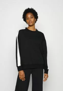 Even&Odd Damen OVERSIZED SWEATSHIRT WITH STRIPE - Sweatshirt - Black