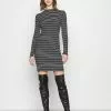 Even&Odd Damen Rushed Edges Mini High Neck Long Sleeves Dress - Etuikleid - Black/ White -Even&Odd Verkäufe 2023 04f8afb3c1ba4b12951e3d7d351ec8b5