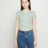 Even&Odd Damen T-Shirt Basic - Mottled Light Green