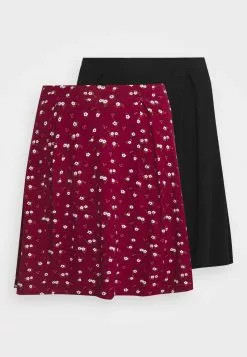 Even&Odd Damen A-Linien-Rock - Black/bordeaux -Even&Odd Verkäufe 2023 0777bb48f3284c8381999bd04153fcab