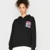 Even&Odd Damen 70'S GOOD PRINT OVERSIZED HOODIE - Sweatshirt - Black