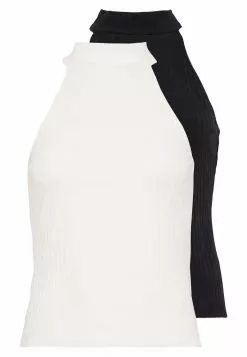 Even&Odd Damen 2 PACK - Top - Off-white/black