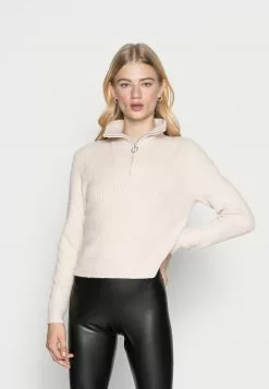 Even&Odd HALF ZIP JUMPER - Strickpullover - Beige | Damen