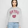Even&Odd Damen OVERSIZED CROPPED PRINTED HOODIE - Kapuzenpullover - Mottled Light Grey