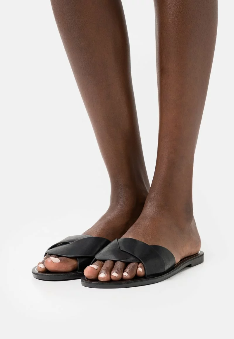 Even&Odd Damen Pantolette Flach - Black 3 Even&Odd Damen Pantolette Flach - Black