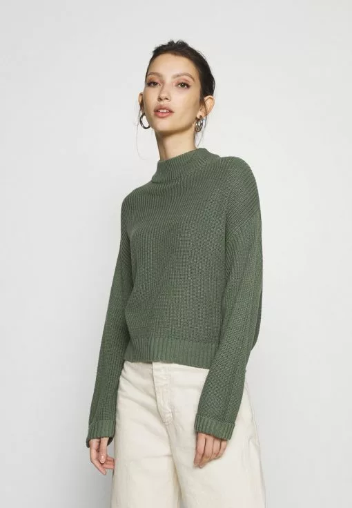 Even&Odd CROPPED MOCK NECK - Strickpullover - Green | Damen -Even&Odd Verkäufe 2023 10a21dc669de402e9b3e87c2e02439a0