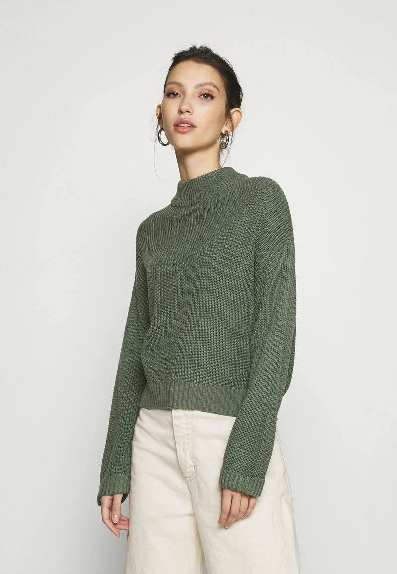 Even&Odd CROPPED MOCK NECK - Strickpullover - Green | Damen 3 Even&Odd CROPPED MOCK NECK - Strickpullover - Green | Damen