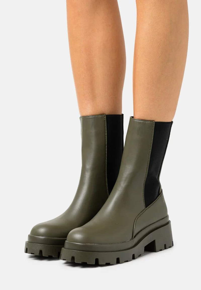 Even&Odd Damen Plateaustiefelette - Khaki 3 Even&Odd Damen Plateaustiefelette - Khaki