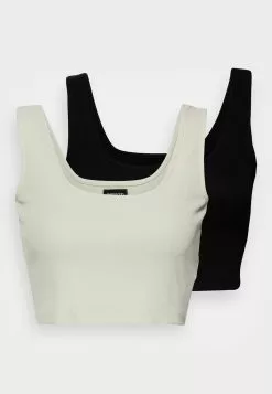 Even&Odd Damen 2 PACK - Top - Black/light Green -Even&Odd Verkäufe 2023 120aab8de87641b09f4db1a18f6b1297
