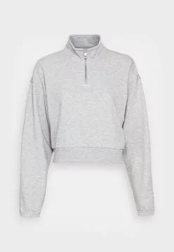 Even&Odd Damen CROPPED WITH HALF ZIP COLLAR - Sweatshirt - Mottled Light Grey -Even&Odd Verkäufe 2023 17570d58e0154be78efc8c13d9f4a374