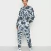 Even&Odd Damen SET - CROPPED SWEAT & JOGGER IN TIE DYE - Sweatshirt - Grey