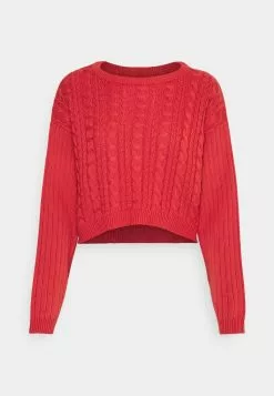 Even&Odd Damen CROPPED LOOSE CABLE JUMPER - Strickpullover - Light Red -Even&Odd Verkäufe 2023 197012c875d04e889d4b600c9ed40869