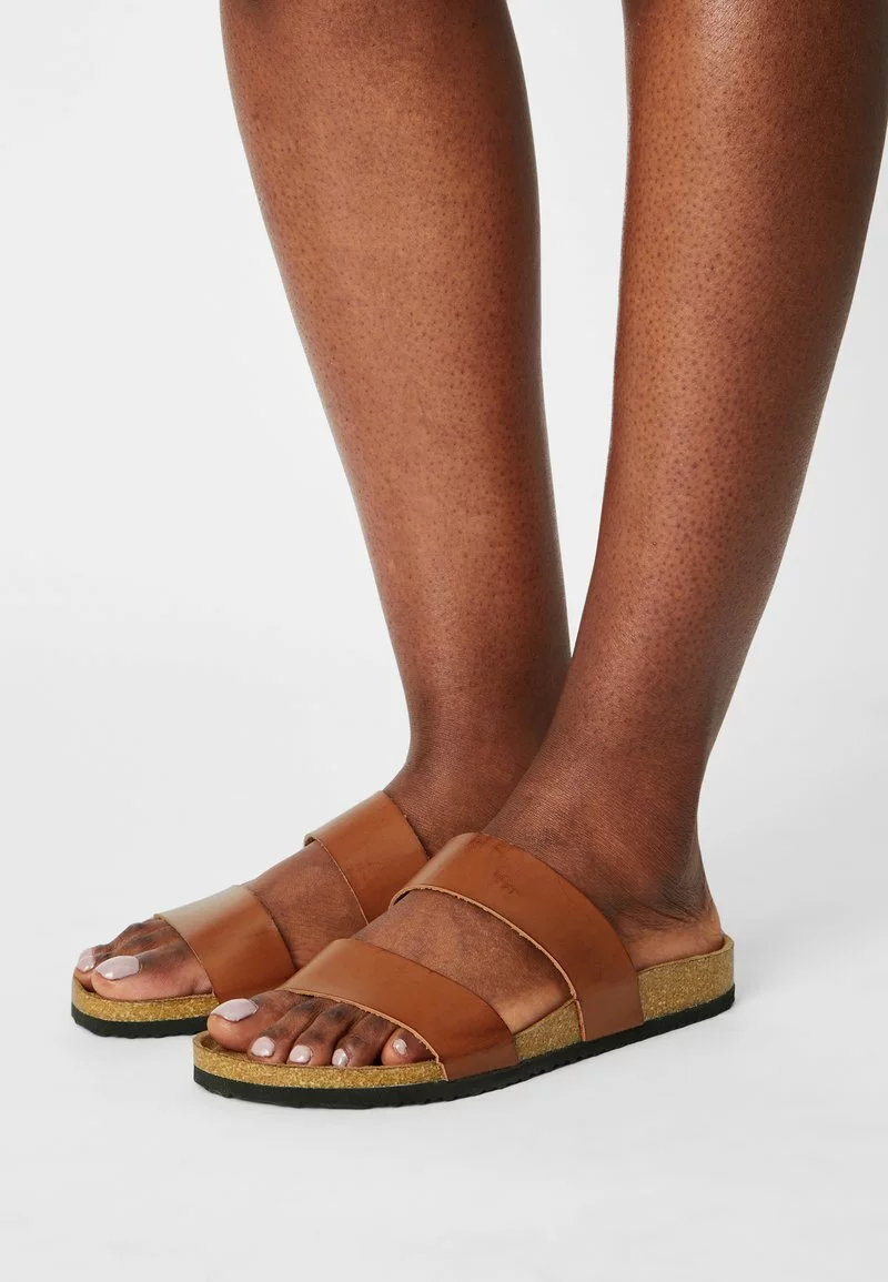 Even&Odd Damen Pantolette Flach - Cognac 3 Even&Odd Damen Pantolette Flach - Cognac