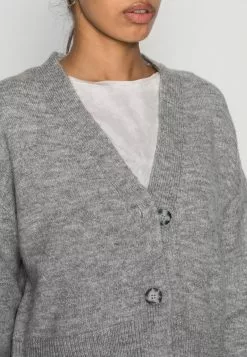 Even&Odd Damen BASIC BLEND BUTTON CROP - Strickjacke - Mottled Grey -Even&Odd Verkäufe 2023 1991148934dc4df2adf33f680648602e