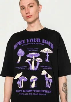 Even&Odd OPEN YOU MIND MUSHROOMS TEE UNISEX - T-Shirt Print - Black -Even&Odd Verkäufe 2023 1ac5c760bacb4142b9c34d3dce8d951e