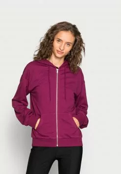 Even&Odd Damen BASIC HOODIE JACKET WITH POCKETS - Kapuzenpullover - Purple