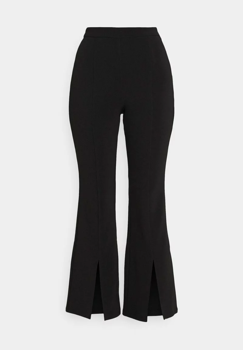 Even&Odd Damen SPLIT FRONT FLARED - Stoffhose - Black 6 Even&Odd Damen SPLIT FRONT FLARED - Stoffhose - Black – Bild 4