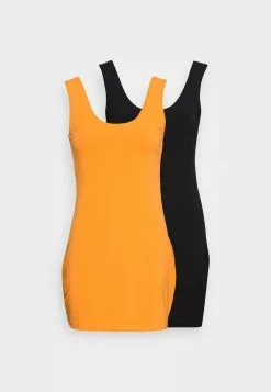 Even&Odd Damen 2 PACK - Etuikleid - Black/orange -Even&Odd Verkäufe 2023 24b56bba744542e5ba5abb0bc0314705