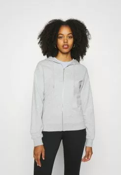 Even&Odd Damen BASIC HOODIE JACKET WITH POCKETS - Kapuzenpullover - Mottled Light Grey
