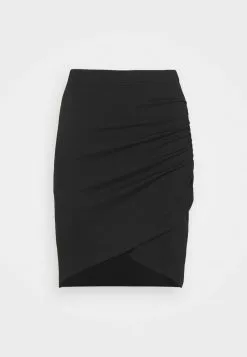 Even&Odd Damen Asymetric Overlap Wrap Mini High Waisted Skirt - Bleistiftrock - Black -Even&Odd Verkäufe 2023 26ec337f6164479d83b7661e14b9402f