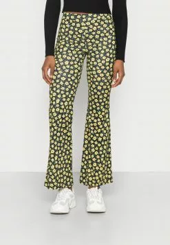 Even&Odd Damen Stoffhose - Black/yellow