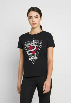 Even&Odd T-Shirt Print - Black | Damen
