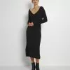 Even&Odd Damen KNIT MAXI V NECK DRESS WITH SLIT - Strickkleid - Black -Even&Odd Verkäufe 2023 2ef335d6fd694028afd440161770f2e0