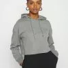 Even&Odd Damen BASIC - Cropped Oversized Hoodie - Kapuzenpullover - Mottled Grey