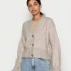 Even&Odd Damen BASIC BLEND BUTTON CROP - Strickjacke - Taupe 2 Even&Odd Damen BASIC BLEND BUTTON CROP - Strickjacke - Taupe -Even&Odd Verkäufe 2023 302595153751479eb27ba596121fc0db