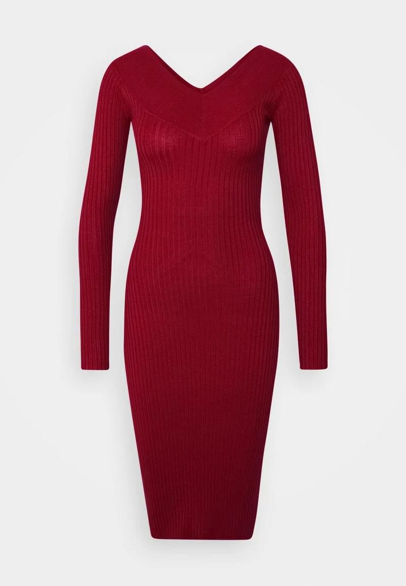 Even&Odd Damen KNIT V NECK MIDI BODYCON DRESS - Etuikleid - Red 7 Even&Odd Damen KNIT V NECK MIDI BODYCON DRESS - Etuikleid - Red – Bild 5