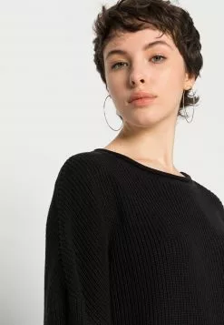Even&Odd Damen OVERSIZE CROPPED ROLLED EDGE JUMPER - Strickpullover - Black -Even&Odd Verkäufe 2023 3b2eb2d2201d46de81a5a91996cd9eb3