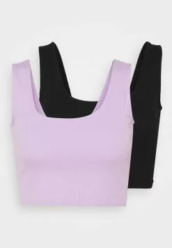 Even&Odd 2 PACK - Top - Black/lilac | Damen -Even&Odd Verkäufe 2023 42ba6038b9b34187906f068723353caa