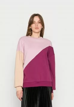 Even&Odd Damen Sweatshirt - Beige/pink/bordeaux