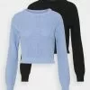 Even&Odd Damen 2 PACK - Strickpullover - Black/light Blue