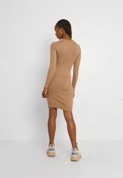 Even&Odd Damen Knit Mini Wide Rib Basic Dress - Etuikleid - Mottled Dark Brown -Even&Odd Verkäufe 2023 5e47ea07626b46898e80812b11be6c11