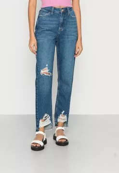 Even&Odd Damen Jeans Straight Leg - Blue Denim