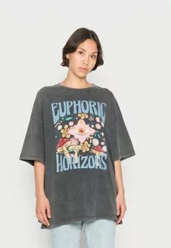 Even&Odd Damen T-Shirt Print - Black