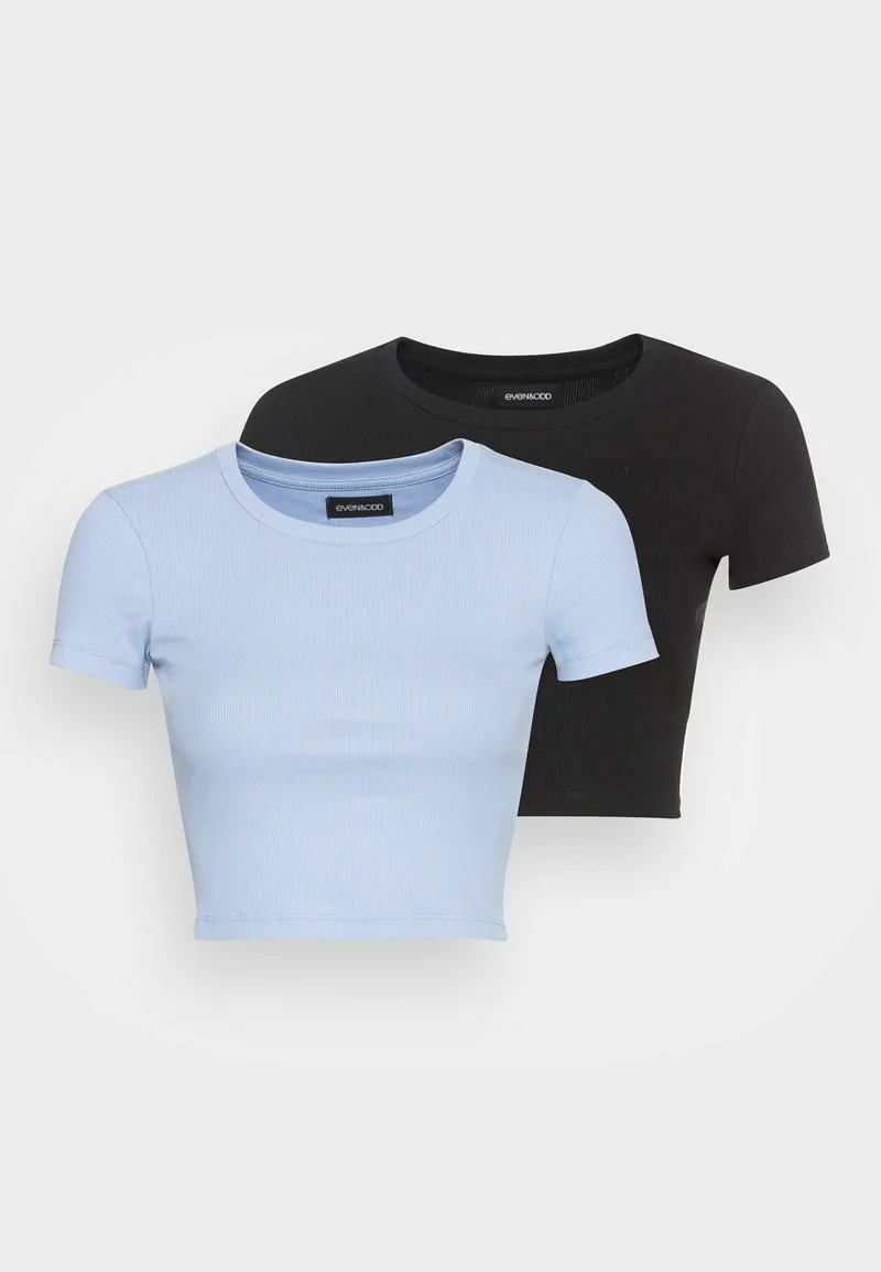 Even&Odd Damen 2PACK - T-Shirt Basic - Black/light Blue 6 Even&Odd Damen 2PACK - T-Shirt Basic - Black/light Blue – Bild 4