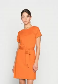 Even&Odd BASIC Short Sleeves Mini Belted Dress - Jerseykleid - Orange | Damen