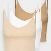 Even&Odd Damen STRAPPY LETTUCE CROP 3 PACK - Top - White/beige/brown -Even&Odd Verkäufe 2023 65308b5b866840af9ed3b29e8eb8cbde