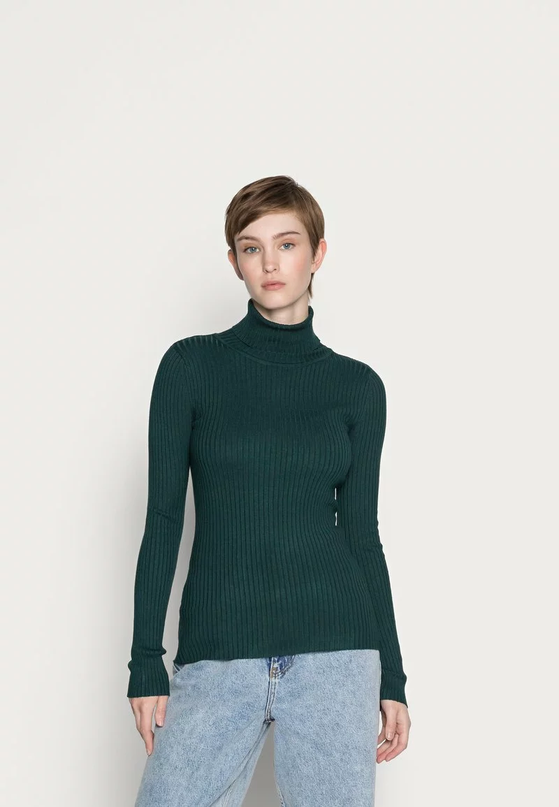 Even&Odd Damen BASIC TURTLE NECK - Strickpullover - Dark Green 3 Even&Odd Damen BASIC TURTLE NECK - Strickpullover - Dark Green