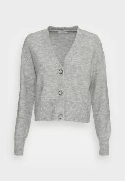 Even&Odd Damen BASIC BLEND BUTTON CROP - Strickjacke - Mottled Grey -Even&Odd Verkäufe 2023 663b4eb388d0440f937f19df8cad53da
