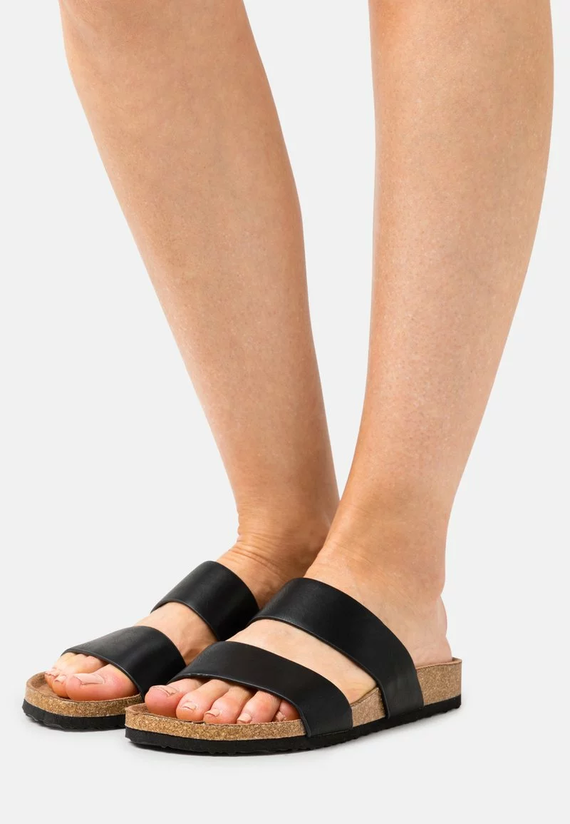 Even&Odd Damen Pantolette Flach - Black 3 Even&Odd Damen Pantolette Flach - Black