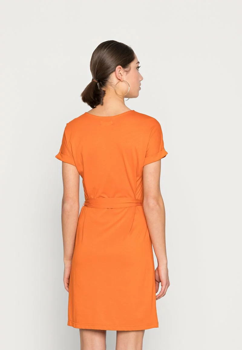 Even&Odd BASIC Short Sleeves Mini Belted Dress - Jerseykleid - Orange | Damen 5 Even&Odd BASIC Short Sleeves Mini Belted Dress - Jerseykleid - Orange | Damen – Bild 3