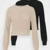 Even&Odd Damen 2 PACK - Strickpullover - Black/beige -Even&Odd Verkäufe 2023 6f278a42541c4017bc13d8917bc79a7e