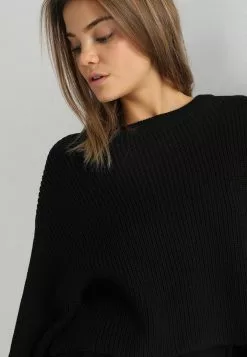 Even&Odd Damen CROPPED JUMPER - Strickpullover - Black -Even&Odd Verkäufe 2023 7158b709a0b24b25bcc975a88a9dfa80