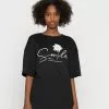 Even&Odd Damen LIZ SMILE DAISY TEE - T-Shirt Print - Black -Even&Odd Verkäufe 2023 717af239c41c4b06975b37945848e0cd