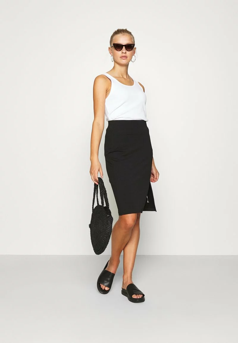 Even&Odd Damen BASIC - Midi Skirt With Slit - Bleistiftrock - Black 4 Even&Odd Damen BASIC - Midi Skirt With Slit - Bleistiftrock - Black – Bild 2